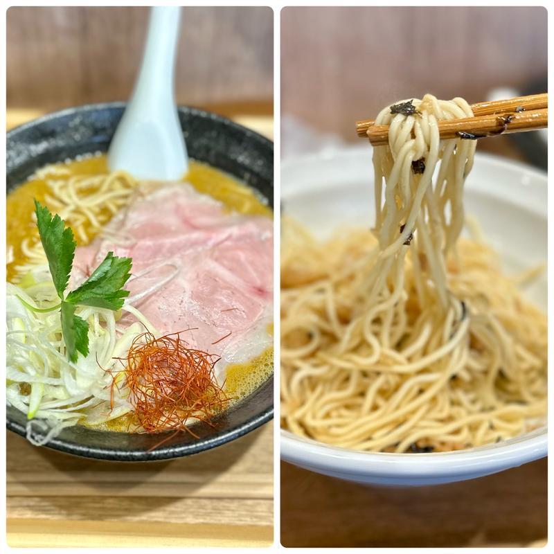 濃厚あん肝蕎麦 （背脂の和え玉）(麺処 にぼし香 (NIBOSHI KOH) 水天宮本店)