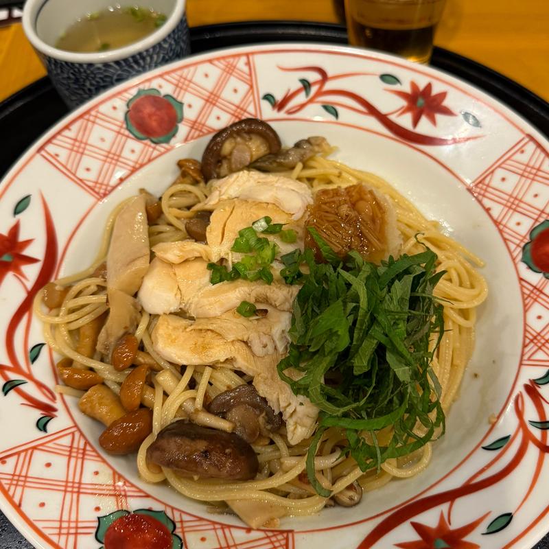 鶏ささみとたっぷりきのこのさっぱりなめ茸おろし(洋麺屋五右衛門 経堂店)