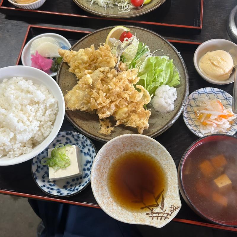 あじ天ぷら定食(一本杉食堂)