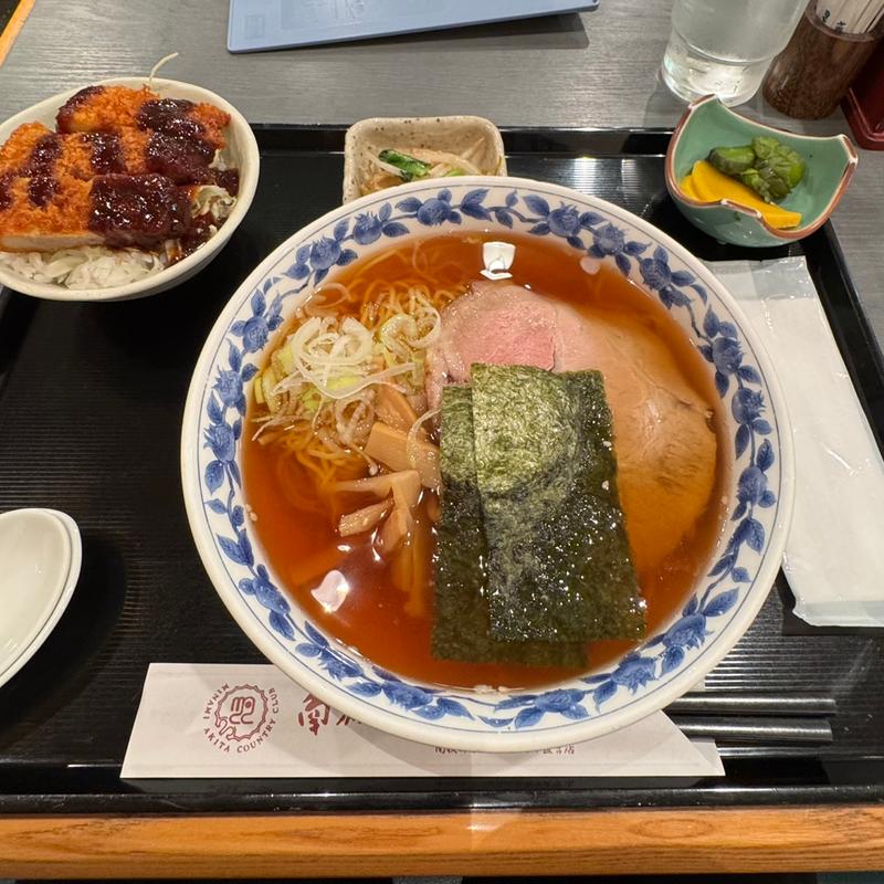 日替わりランチ　南秋ラーメン　ソースカツ丼(南秋ラーメン )