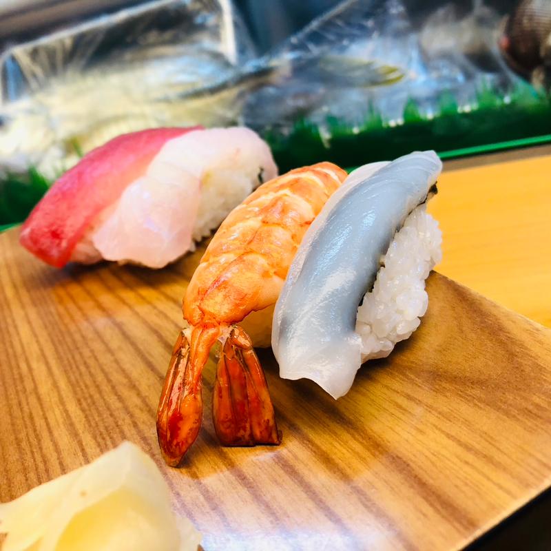 アオリイカ、赤海老_寿司ランチ(亀八寿司 )