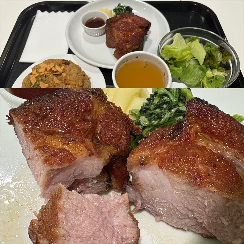 日和山 (200g) セット・ガーリックライス(マロリーポークステーキ ジョイナステラス二俣川店)