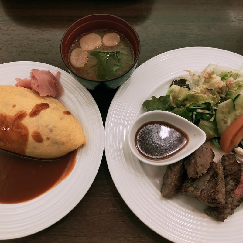 ステーキミニオムライスセット(北極星 北浜店)