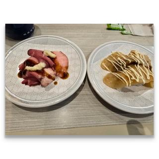 ローストビーフガーリックソース山わさび＋豚塩カルビマヨ(はま寿司 京成船橋駅前店)