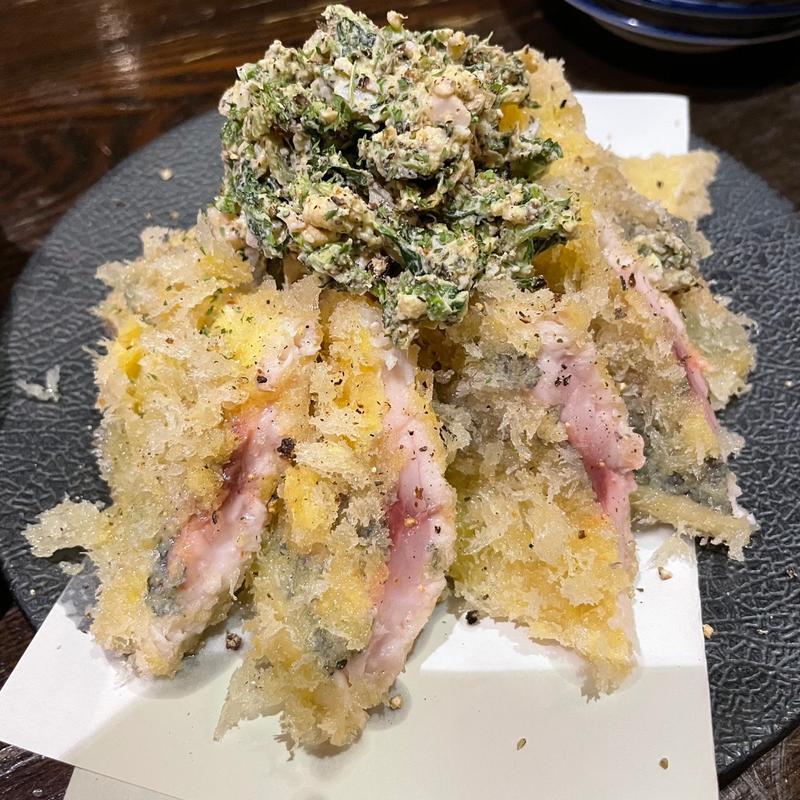 アジフライ広島菜タルタルのせ(藁焼このか)