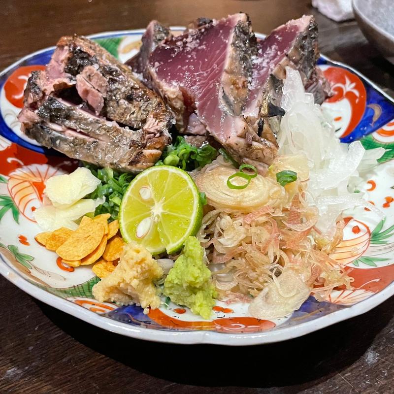 カツオの藁焼塩たたき(藁焼このか)