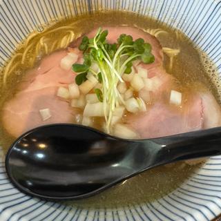 悪魔の囁き煮干し蕎麦 塩(イサキ カマス シマアジ 真鯛 太刀魚 イワシ)(麺や空と大地)