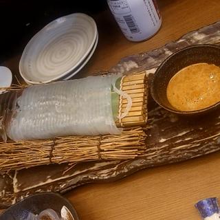 活アオリイカの刺身(日本橋イカセンター)