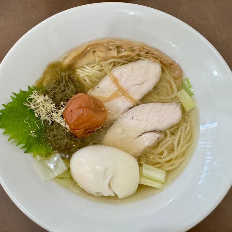 梅塩拉麺＋傷味玉(麺屋 心羽)
