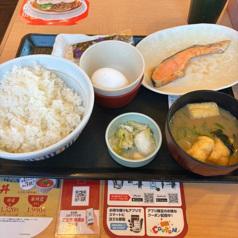 こだわり卵朝食　銀鮭追加(なか卯 岡崎大西店 )