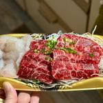 国産くじら赤身単品造り(ベルクス 東墨田店)