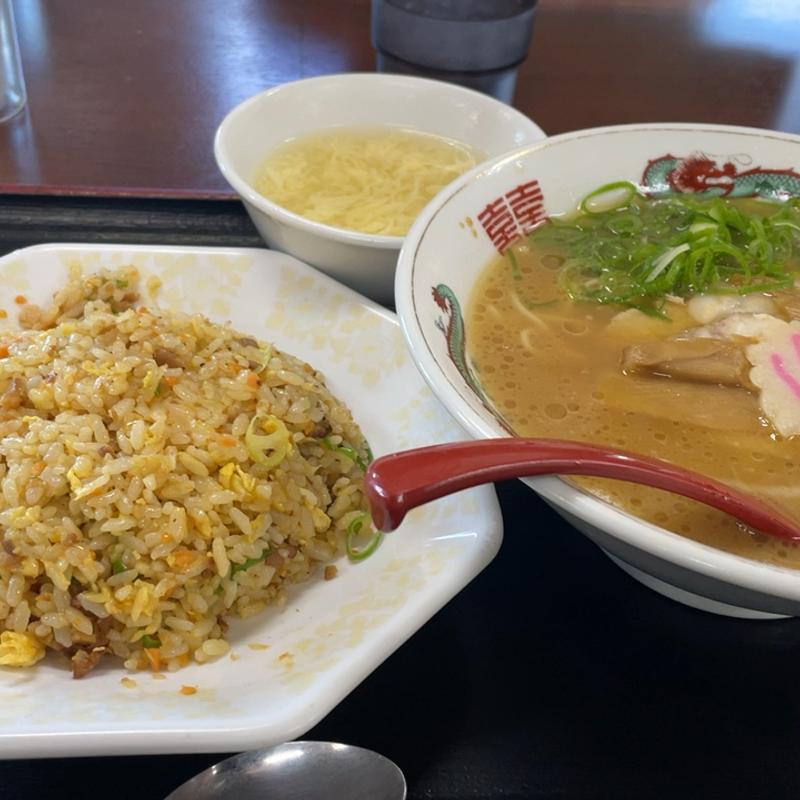 豚骨しょうゆラーメン　＋　半チャーハン(中華そば　まるや 長船店 （【旧店名】中華そば　マル伴）)
