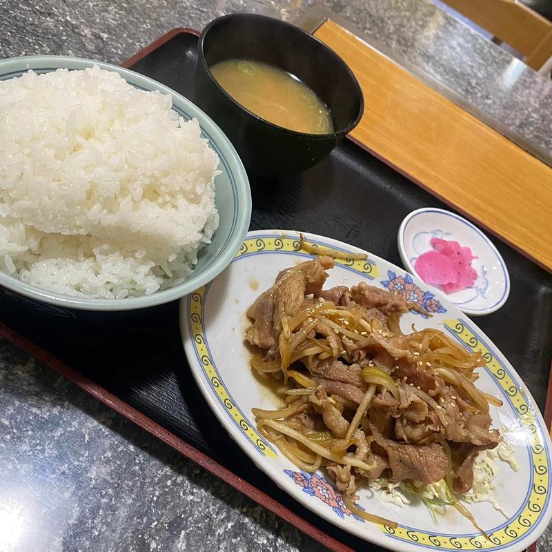 生姜焼き定食(お食事処 つくしや)