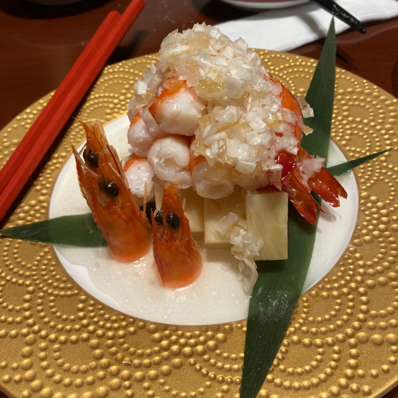 海老の柚子香和え(百日紅)