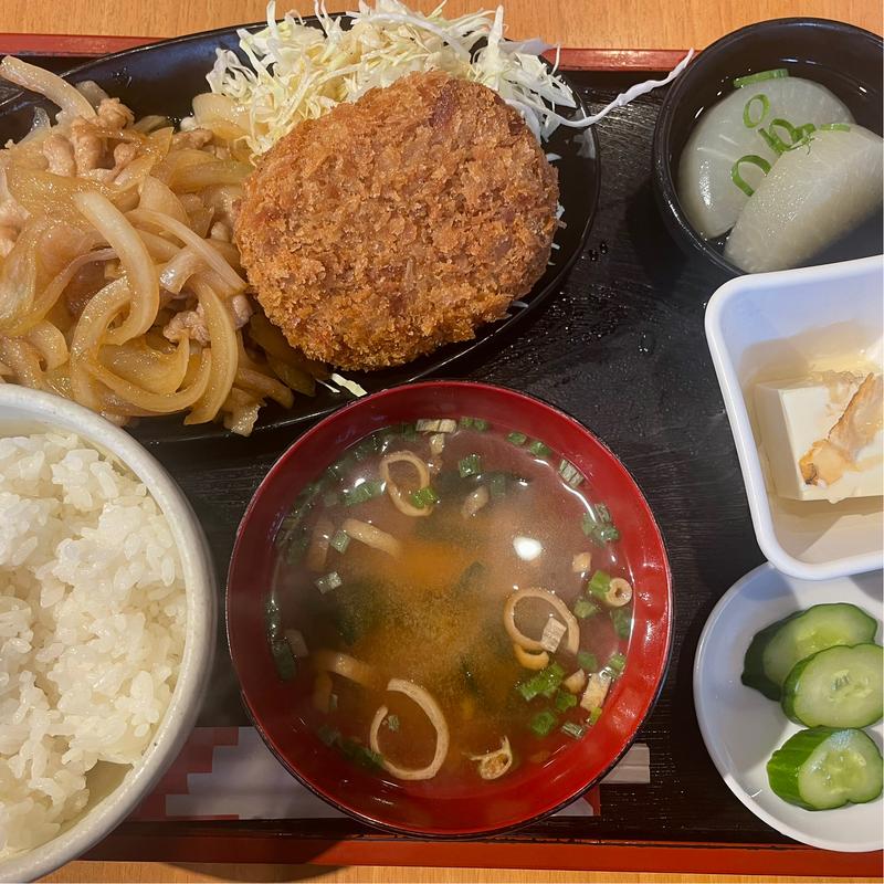 しょうが焼き定食(ゆにおん食堂)