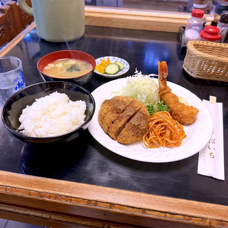 メンチカツ＆エビフライ定食(ぱいち )