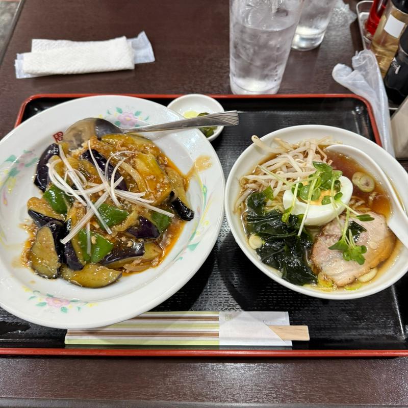ナス辛し丼セット(周礼)