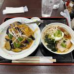 ナス辛し丼セット