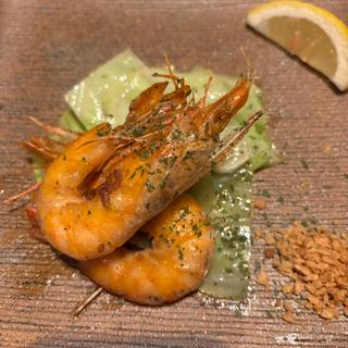 天使海老のガーリックオイル焼き(円居 神楽坂別邸 （MADOy）)