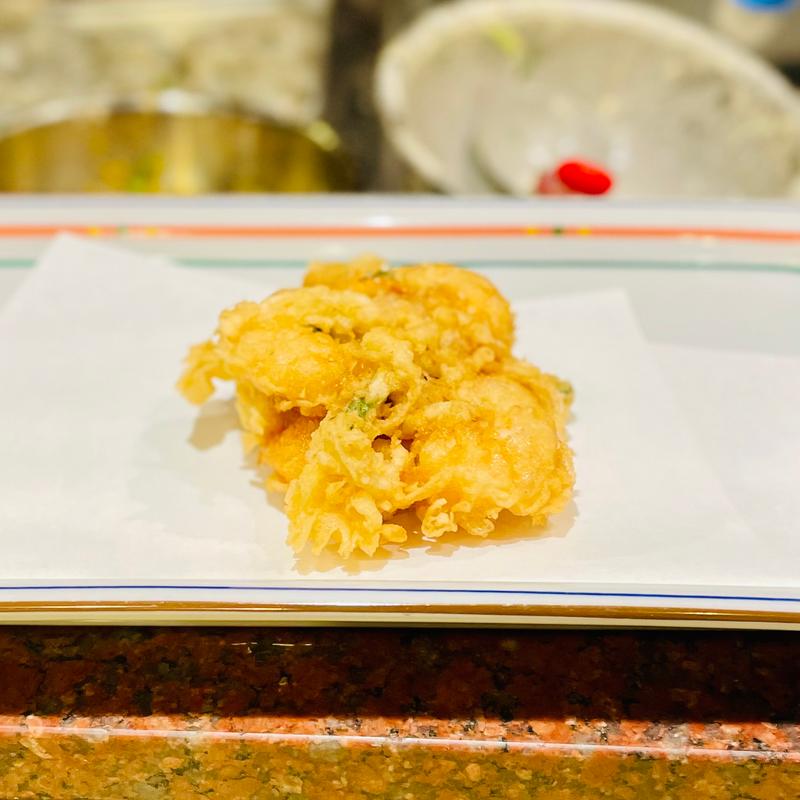 桂コース　小海老のかき揚げ(天ぷら船橋屋 新宿本店)