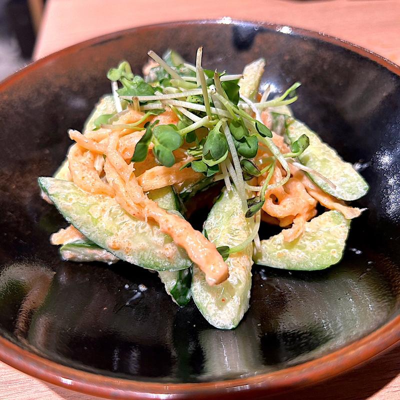 胡瓜とさきいかの明太子マヨネーズ和え(大衆酒場 治兵衛 名古屋駅店)