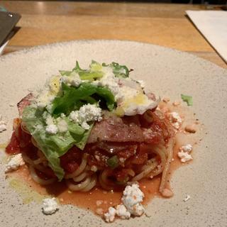 ベーコンとフレッシュチーズのトマト生パスタ(44 apartment 海老名)