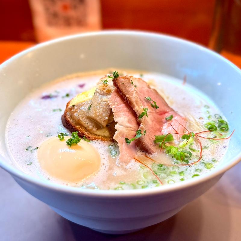 限定らーめん　金目鯛の泡白湯らーめん＋味玉TP(麺者屋 ちくわ)