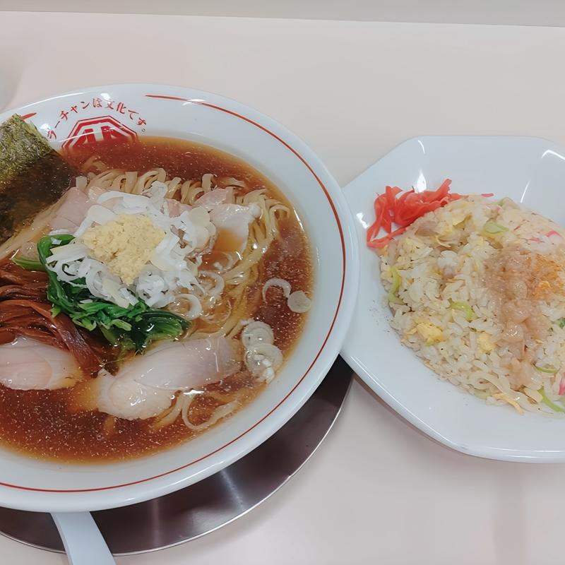 生姜醤油ラーメン 半チャーハンセット(ラーチャン専門 我武者羅 蒲田店)