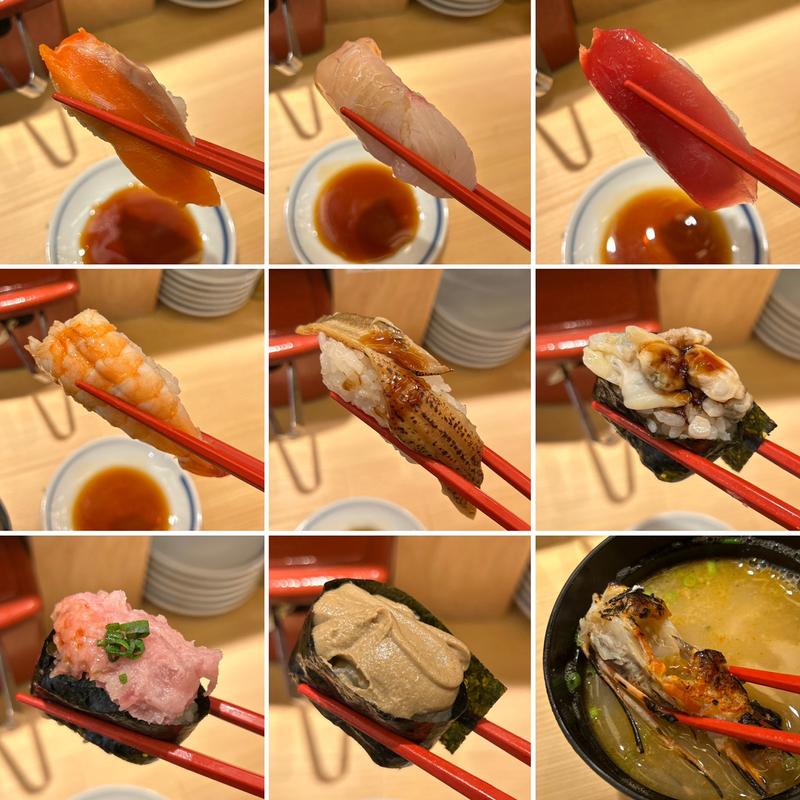 にぎり八貫にかにみそ軍艦に穴子(立鮨 すし横 イイトルミネ新宿店 エキナカ)