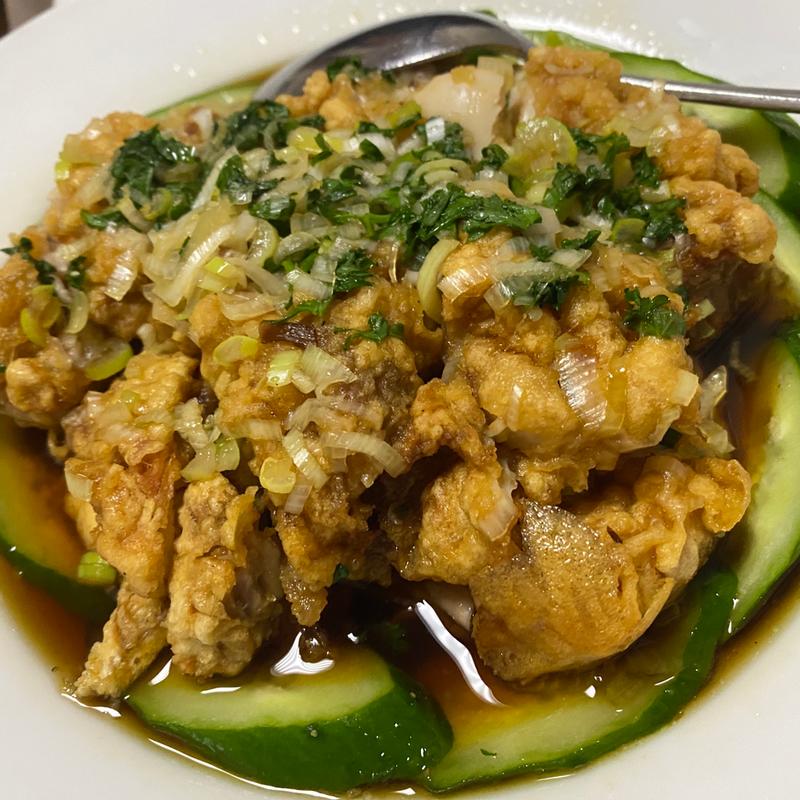 揚げ鶏の酢醤油かけ(丸仲)