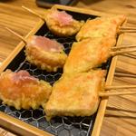 イチジク＋サーモンの天ぷら串