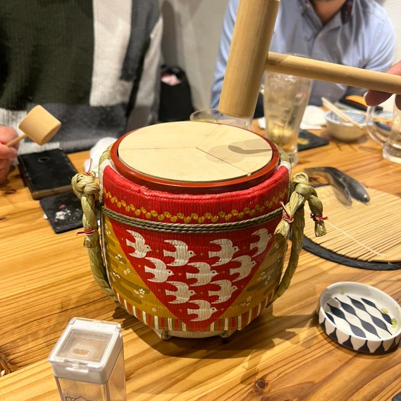 鏡割り日本酒(串の天ぷら屋 ツキイチ)