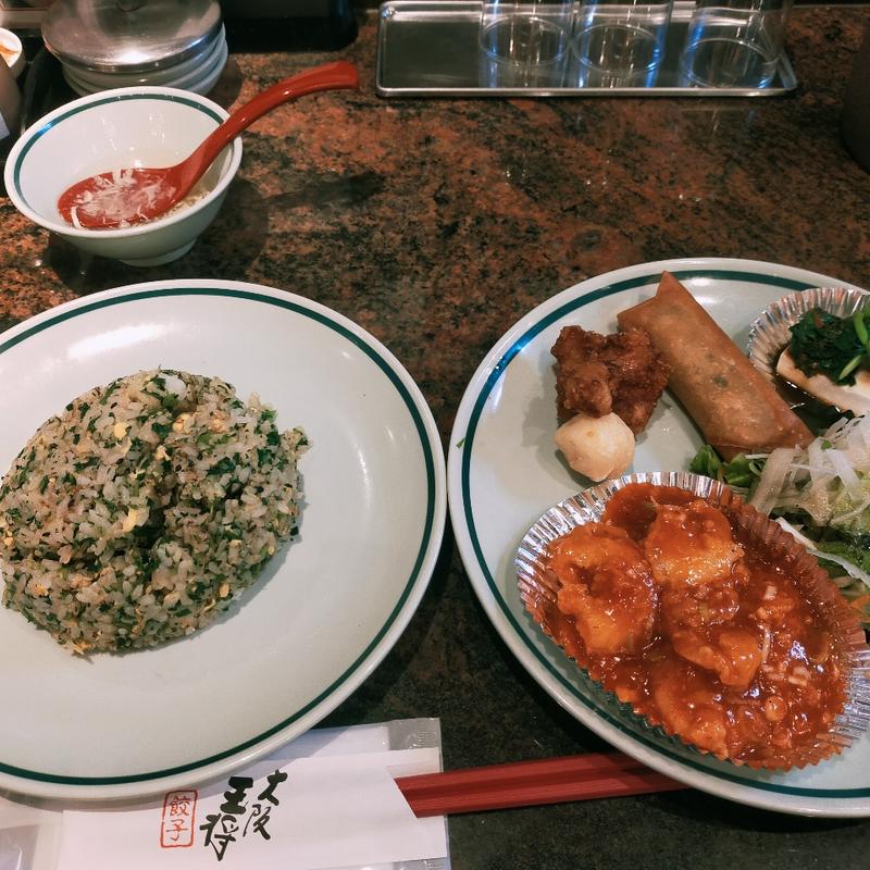 おすすめランチA(エビチリソース＋ほうれん草チャーハン)(大阪王将 深井店)
