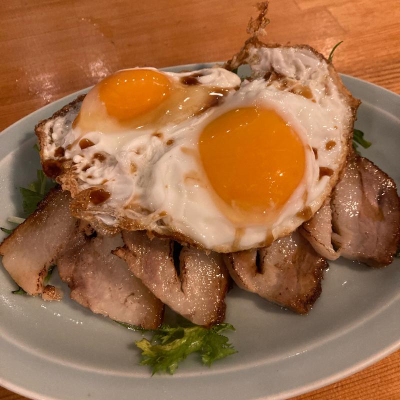 チャーシューエッグ定食(大衆中華 神出鬼没)