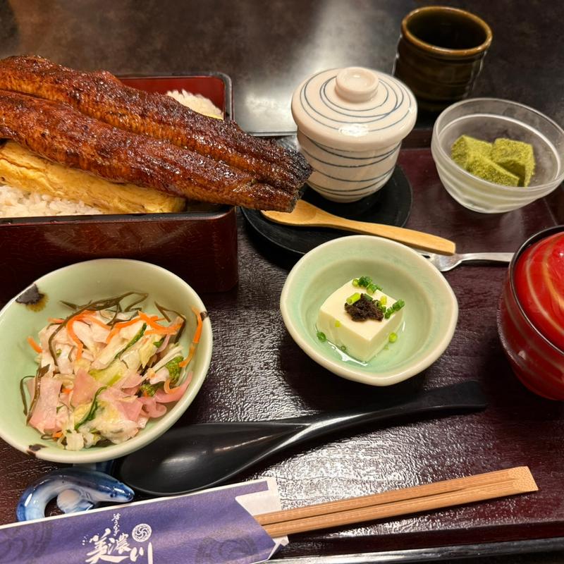 豪快！うな玉1本重(活うなぎ 美濃川)