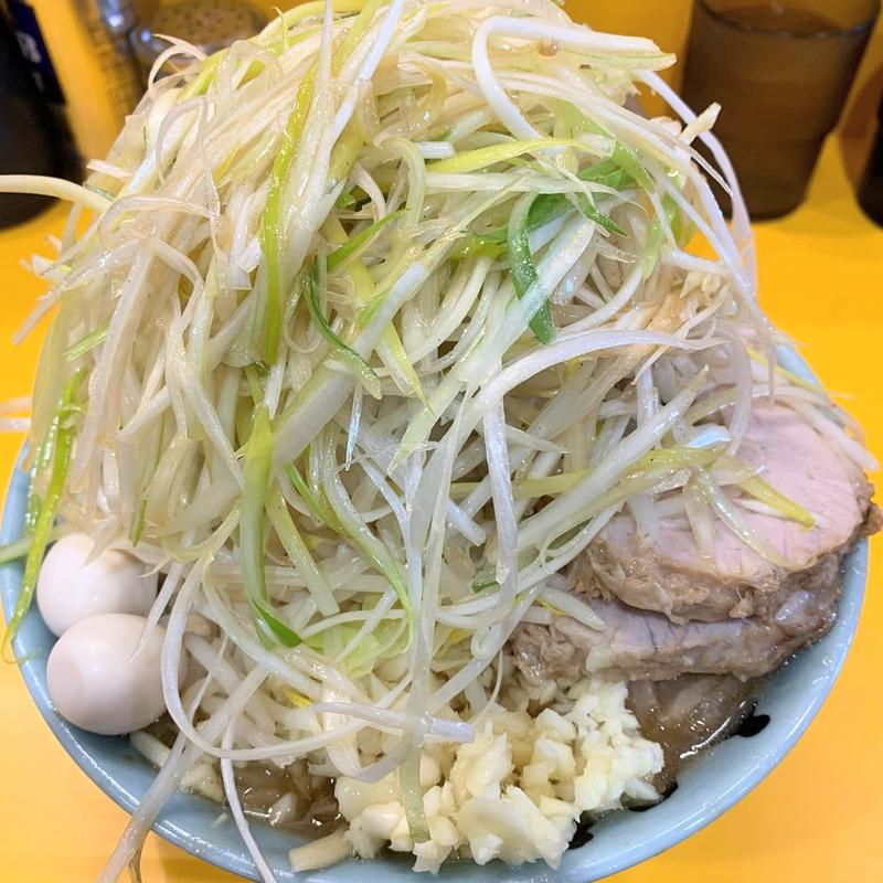 小ラーメン ネギ うずら Wたまご(ラーメン二郎 八王子野猿街道店２)
