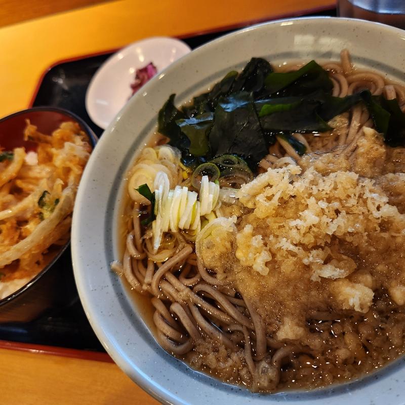 かき揚げ丼セット(そば)(かのや 新橋店)