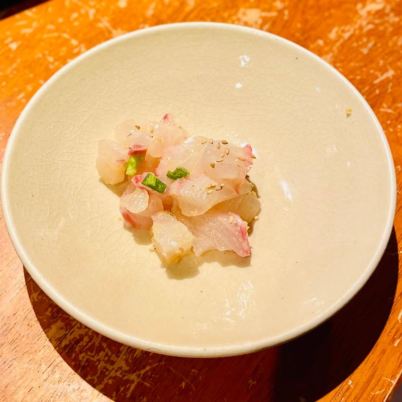 真鯛のなめろう　柚子胡椒味噌(和光 日本酒バル まいかけ)