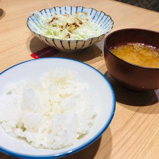 羽釜ご飯、なめこ汁_ミックスフライ定食 特上(黒豚とんかつ 黒田)