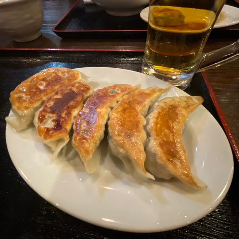 生ビール+焼餃子(泰山亭 幕張本郷店)
