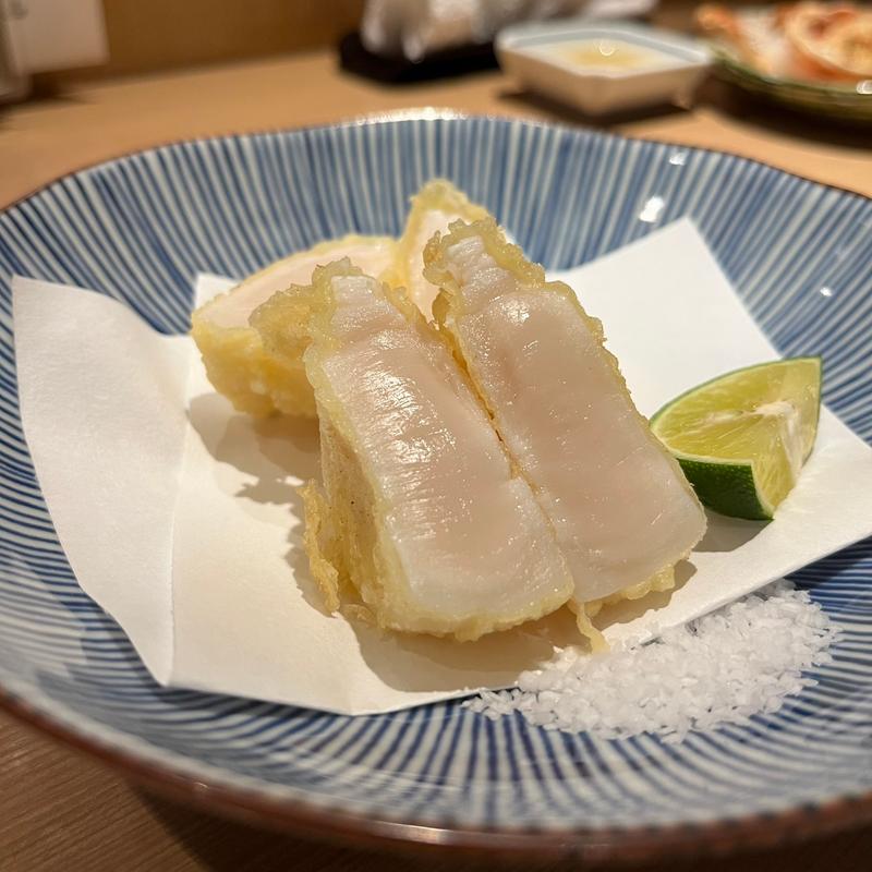 帆立貝柱の天ぷら(関内よいまち)