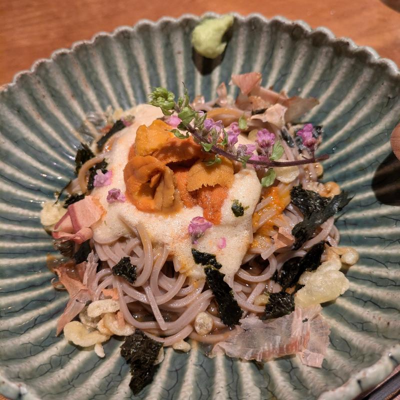 ウニ盛りそば(つるりつるり蕎麦と炉端)