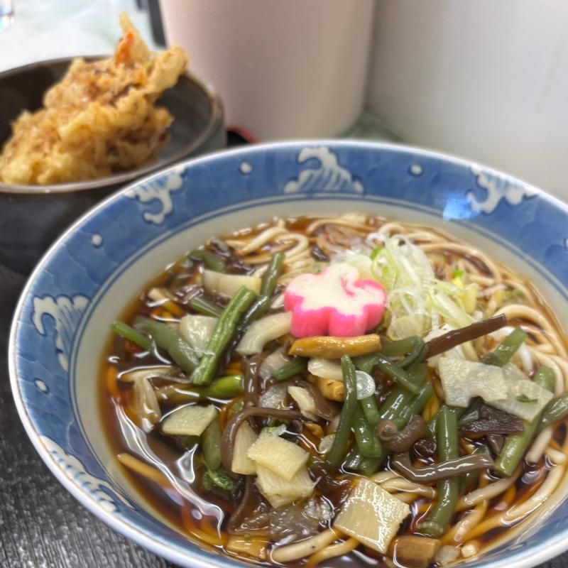 山菜そば&ミニかき揚げ丼(立喰いそば 遠野屋)