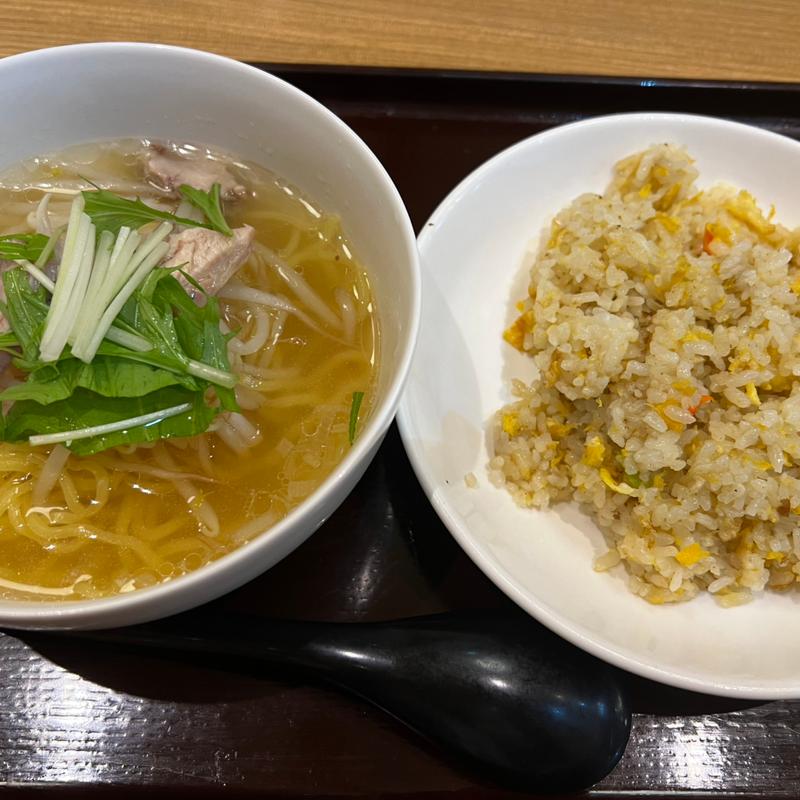 鳥そばハーフ&炒飯ハーフ(日本橋焼餃子 茅場町店)