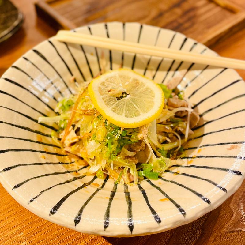 やみつき鶏のネギ醤油(水炊きおでん しゃもん)