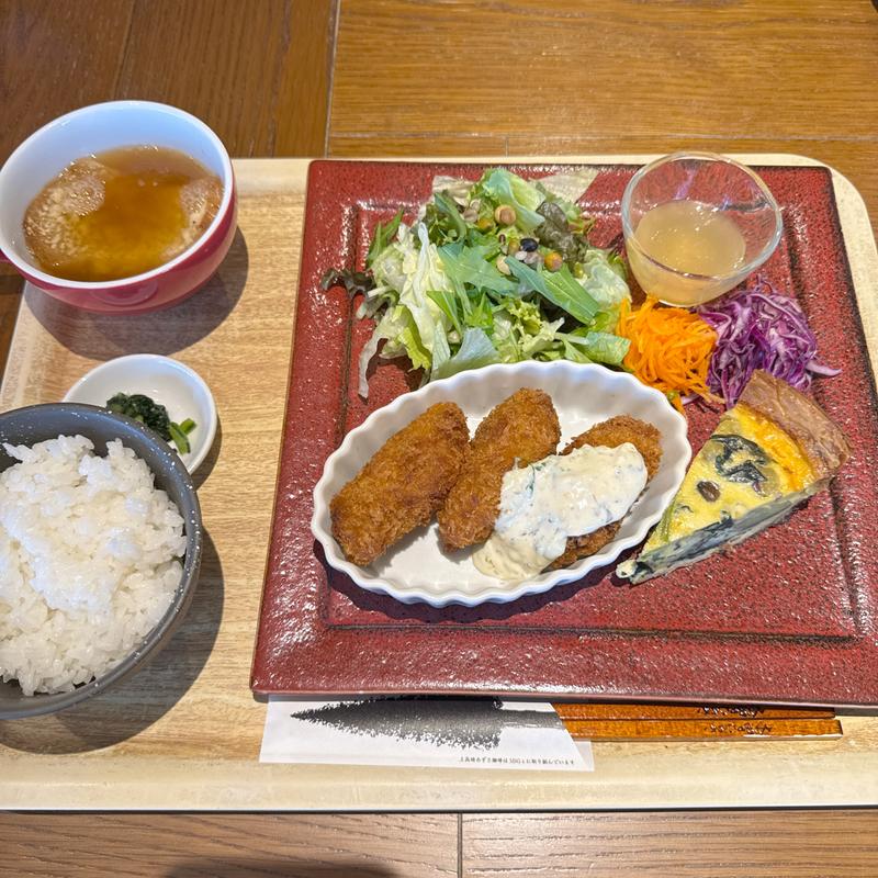 大粒カキフライ定食(上高地あずさ珈琲 藤井寺店)