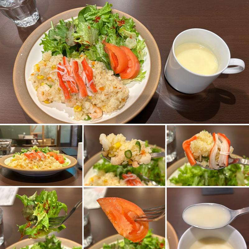 エビピラフにスープ(プラカフェ)