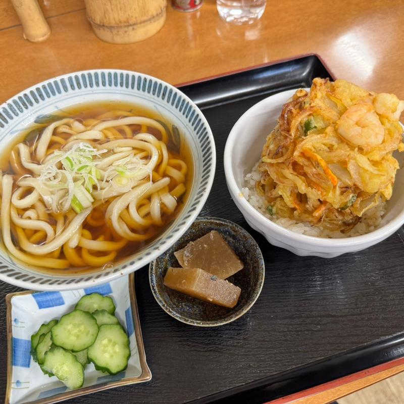 うどん定食【ミニかき揚げ丼】(むじな庵本店)
