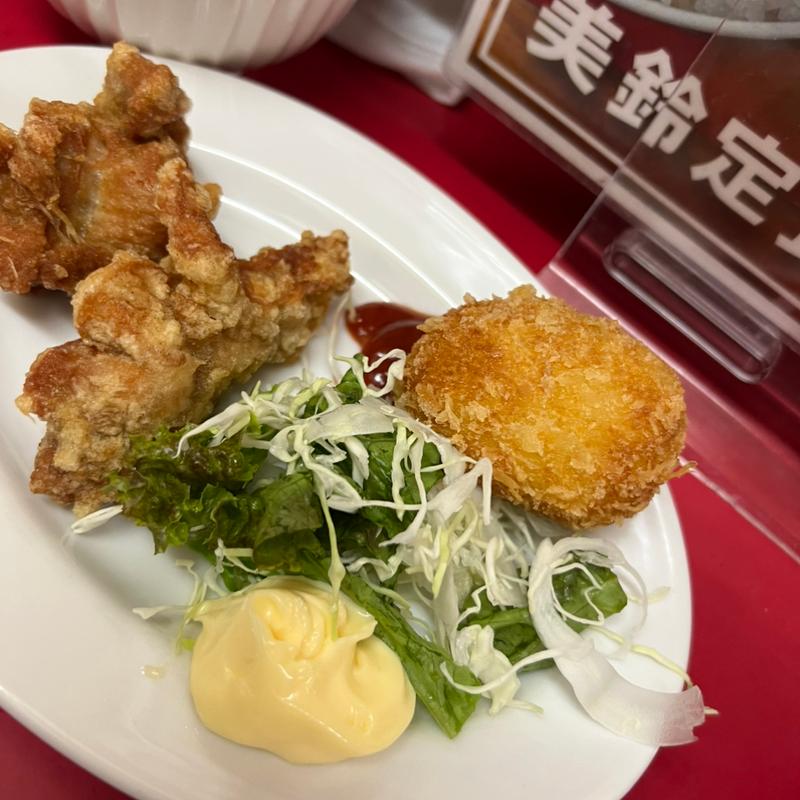 カニクリームコロッケ＆唐揚げ(美鈴定食)(美鈴 （みすず）)