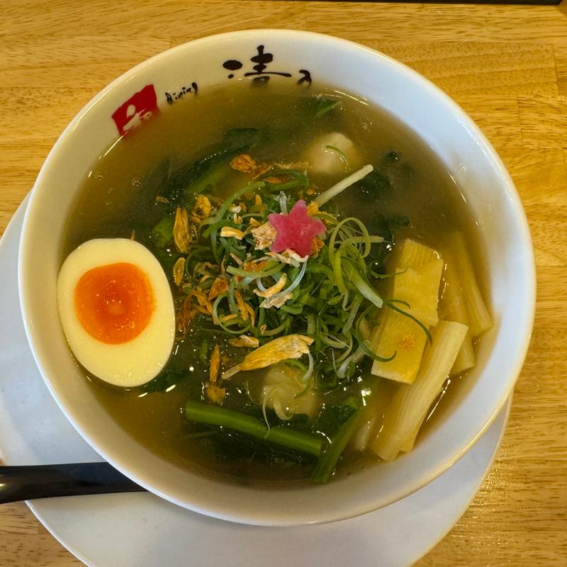 無農薬小松菜とオホーツク産ホタテの塩ラーメン(和 dining 清乃 （セイノ）)